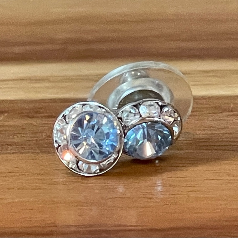 Blue Topaz Gem Sterling Silver 925‎ Stud Earrings